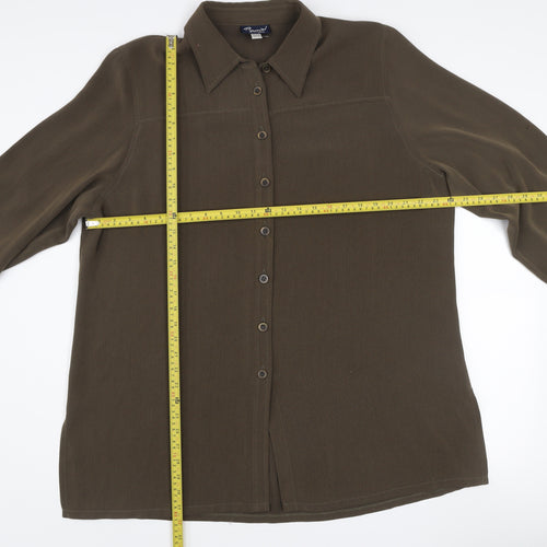 Personal Choice Women's Brown Button-Up Shirt UK 20 Long Sleeve Classic Style