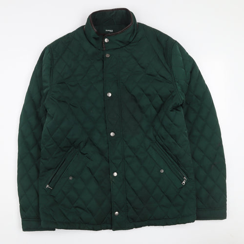 Dunnes Stores Men's Green Quilted Jacket L 42in Polyester Stand Collar