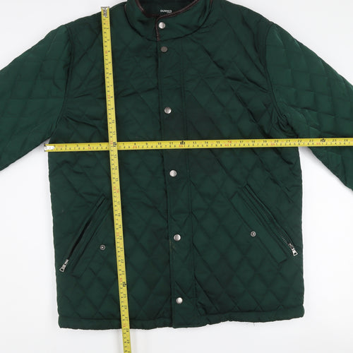 Dunnes Stores Men's Green Quilted Jacket L 42in Polyester Stand Collar