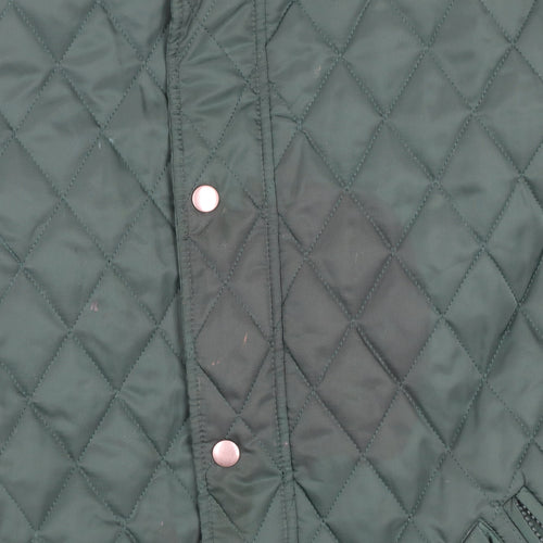 Dunnes Stores Men's Green Quilted Jacket L 42in Polyester Stand Collar