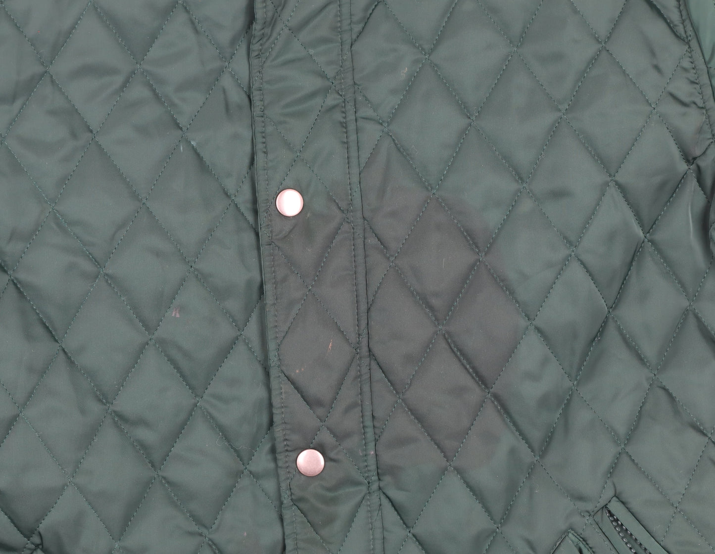 Dunnes Stores Men's Green Quilted Jacket L 42in Polyester Stand Collar