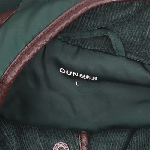 Dunnes Stores Men's Green Quilted Jacket L 42in Polyester Stand Collar
