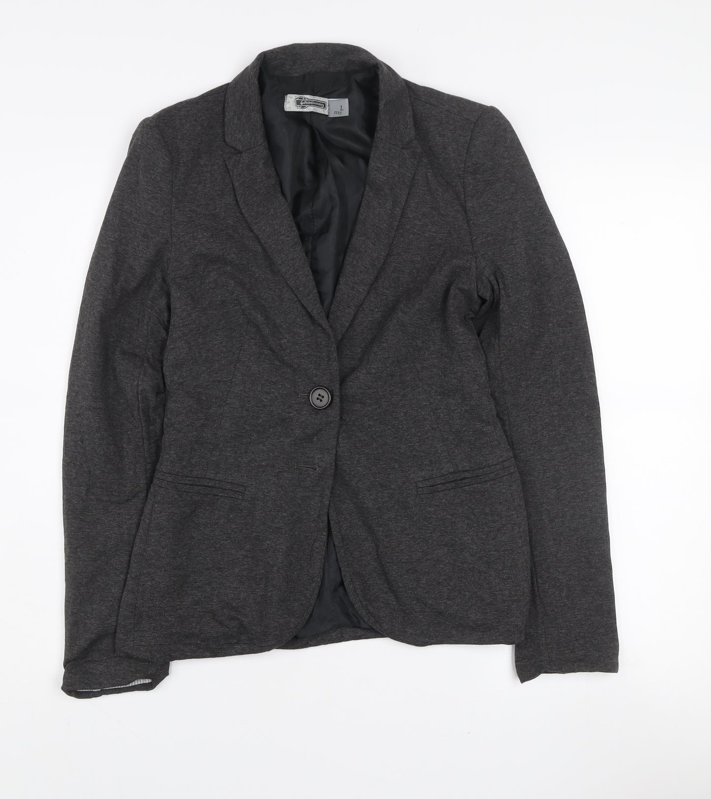 Stradivarius Womens Grey L Slim Fit Single Breasted Blazer Jacket