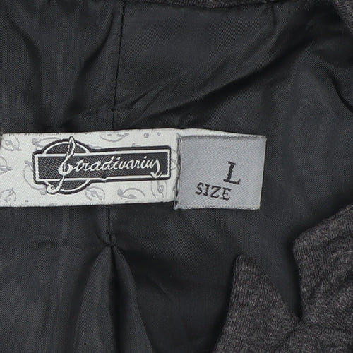 Stradivarius Womens Grey L Slim Fit Single Breasted Blazer Jacket