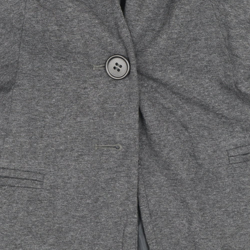 Stradivarius Womens Grey L Slim Fit Single Breasted Blazer Jacket