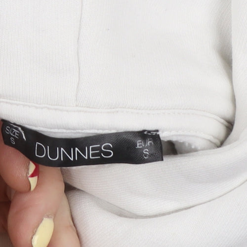 Dunnes Men's Cream Pullover Hoodie Size S Cotton Blend Fleece