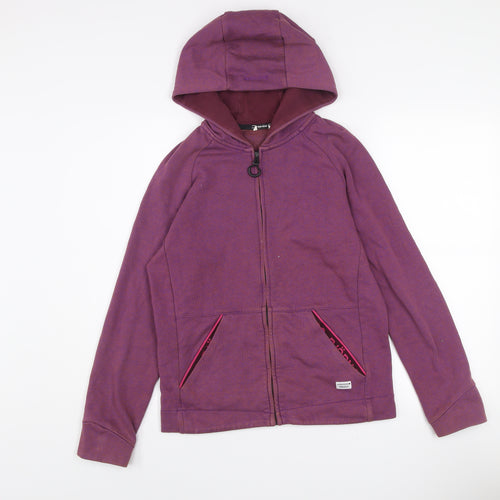 Björn Borg Women's Purple Cotton Blend Hooded Zip Jacket Size M