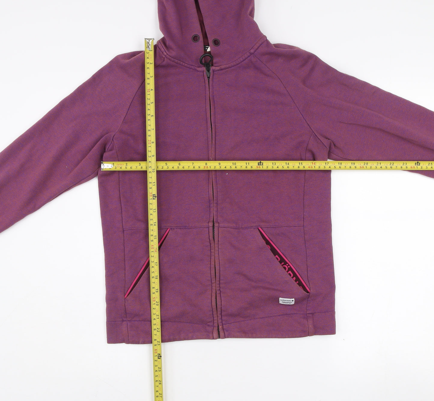 Björn Borg Women's Purple Cotton Blend Hooded Zip Jacket Size M