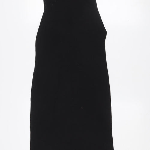 H&M Women's Black Sleeveless High Neck Bodycon Midi Dress S
