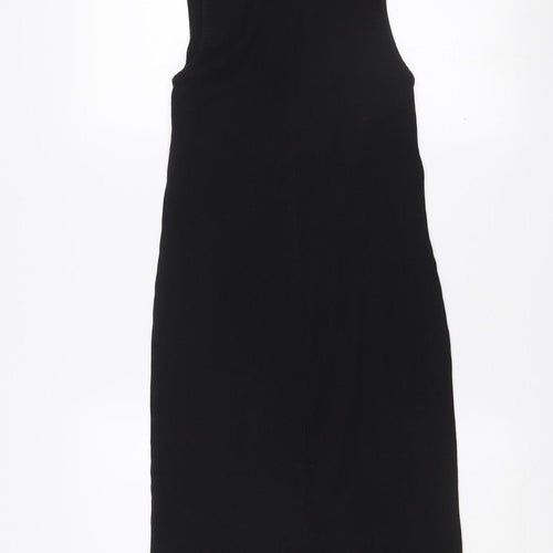 H&M Women's Black Sleeveless High Neck Bodycon Midi Dress S