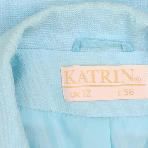 Katrin Women's Blue Long Single-Breasted Suit Jacket UK 12