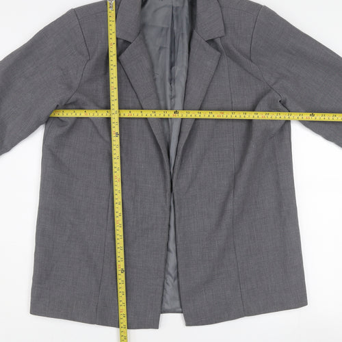 PrettyLittleThing Women Grey Size 8 Single-Breasted Blazer Jacket