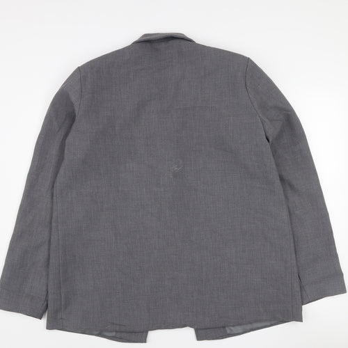 PrettyLittleThing Women Grey Size 8 Single-Breasted Blazer Jacket
