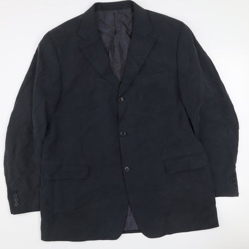 Marks and Spencer Men's Navy Linen Blend Single-Breasted Blazer Medium 41in Chest