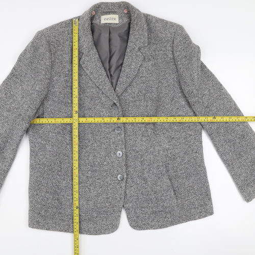 Eastex Women’s Grey Bouclé Lined Wool Blend Blazer Jacket UK 20