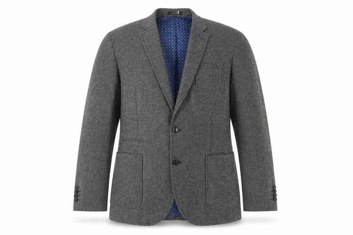 Cedarwood State Men’s Grey Herringbone Wool Blend Slim Fit Blazer L