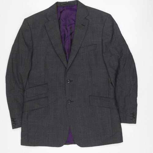 Marks and Spencer Men's Grey Wool Blazer Jacket Medium 40in Classic Fit