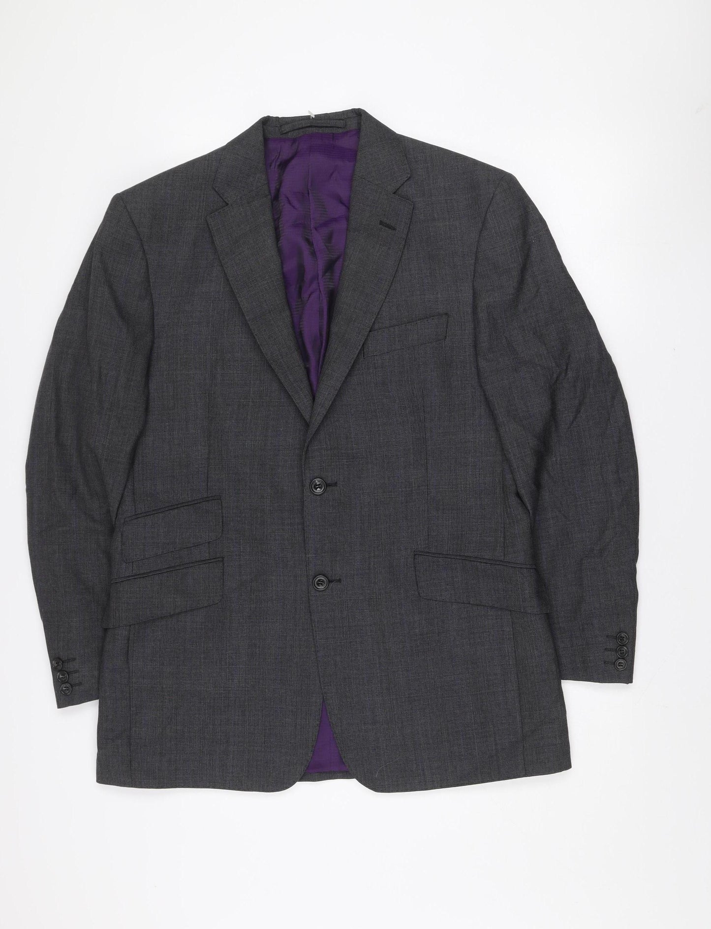 Marks and Spencer Men's Grey Wool Blazer Jacket Medium 40in Classic Fit