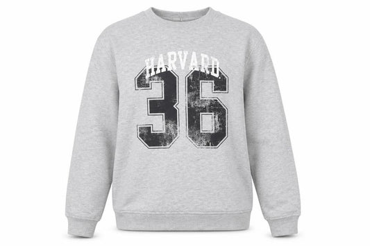 Front view of Harvard Grey Graphic Print Sweatshirt by Tu Women’s, size UK 10