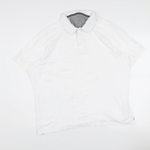 Marks and Spencer Men's White XL Regular Fit Cotton Polo Shirt