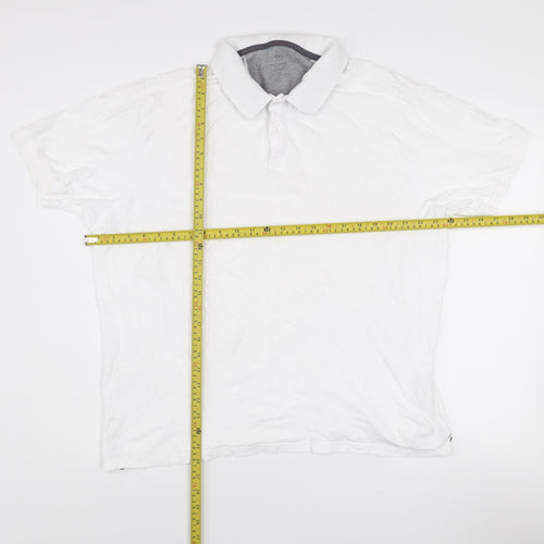 Marks and Spencer Men's White XL Regular Fit Cotton Polo Shirt