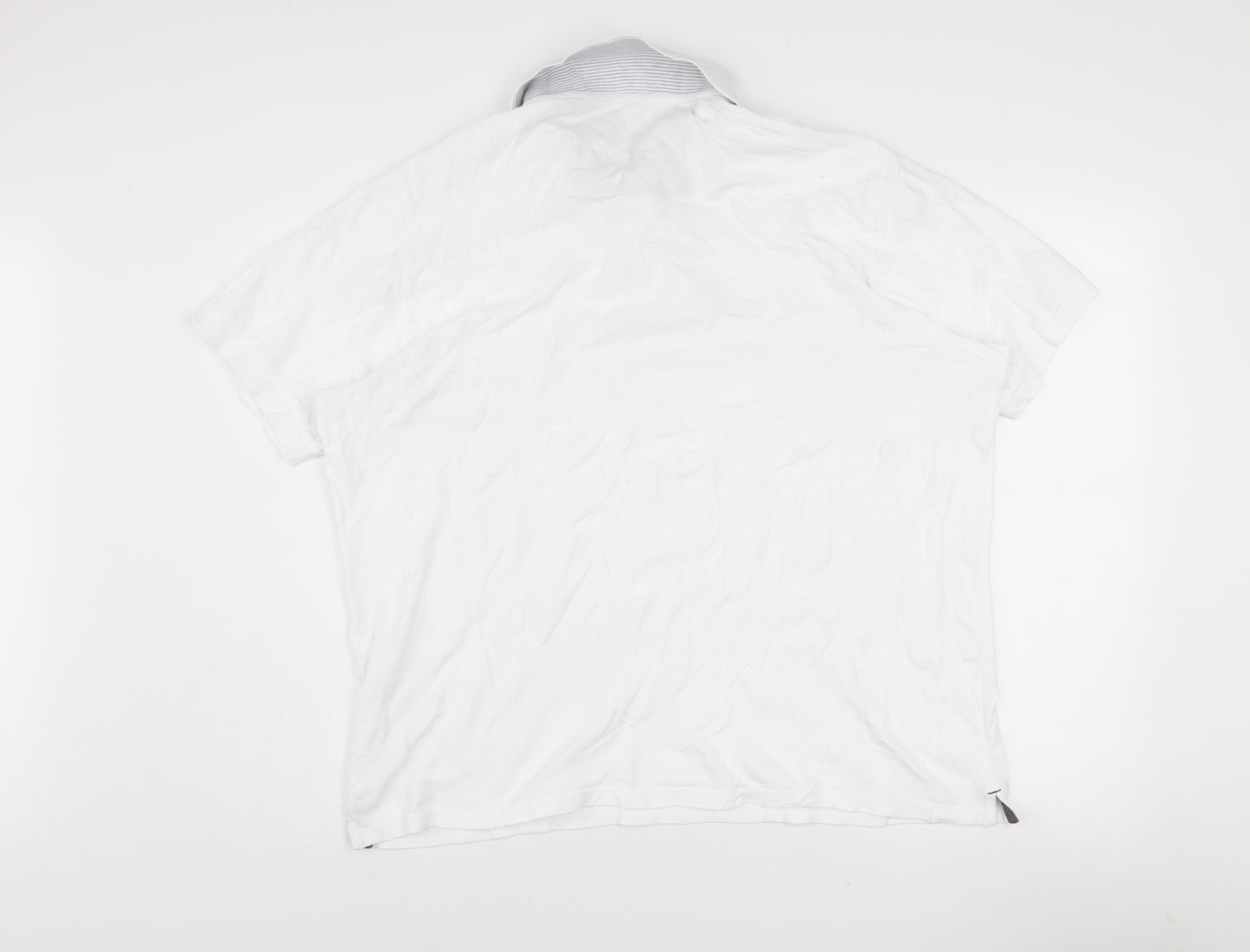 Marks and Spencer Men's White XL Regular Fit Cotton Polo Shirt