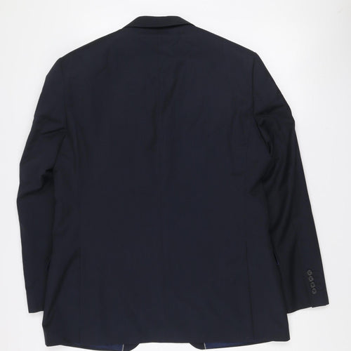 Austin Reed Men's Blue Wool Blend Two-Button Formal Blazer Jacket