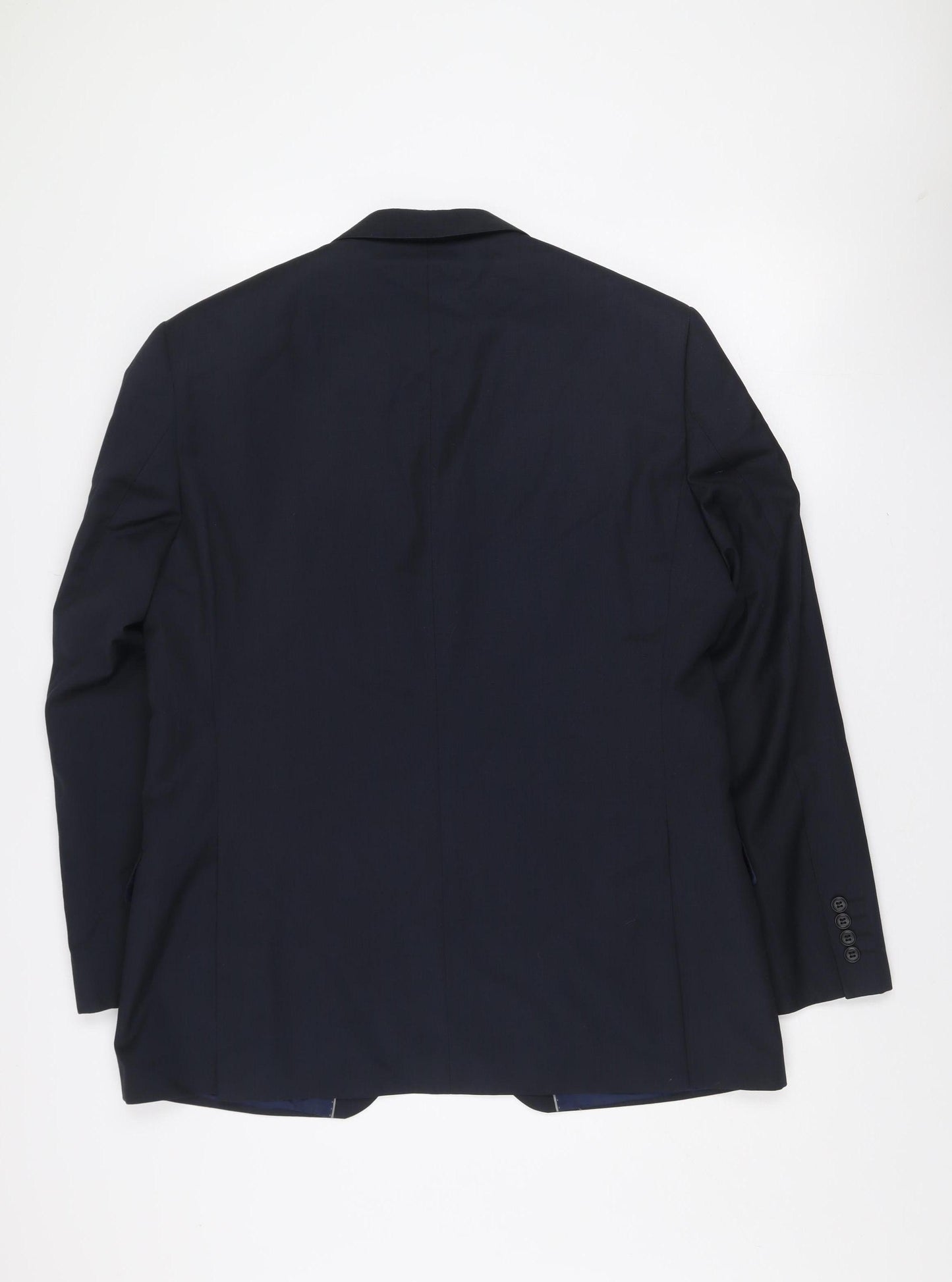 Austin Reed Men's Blue Wool Blend Two-Button Formal Blazer Jacket