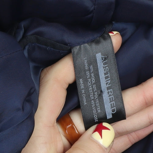 Austin Reed Men's Blue Wool Blend Two-Button Formal Blazer Jacket