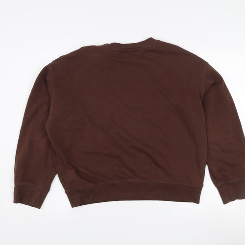 H&M Women Brown Pullover Sweatshirt Size S Toscana Firenze Graphic