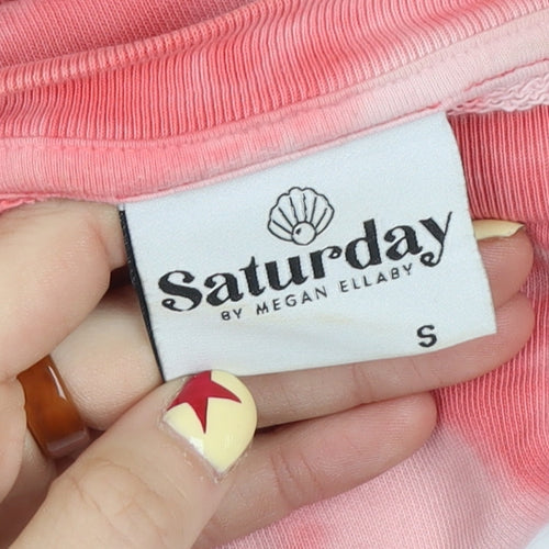 Saturday by Megan Ellaby Pink Tie Dye Rainbow Shell Sweatshirt Women’s S