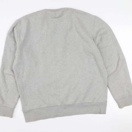 FCUK Mens Grey Graphic Panther Sweatshirt L Pullover Crew Neck