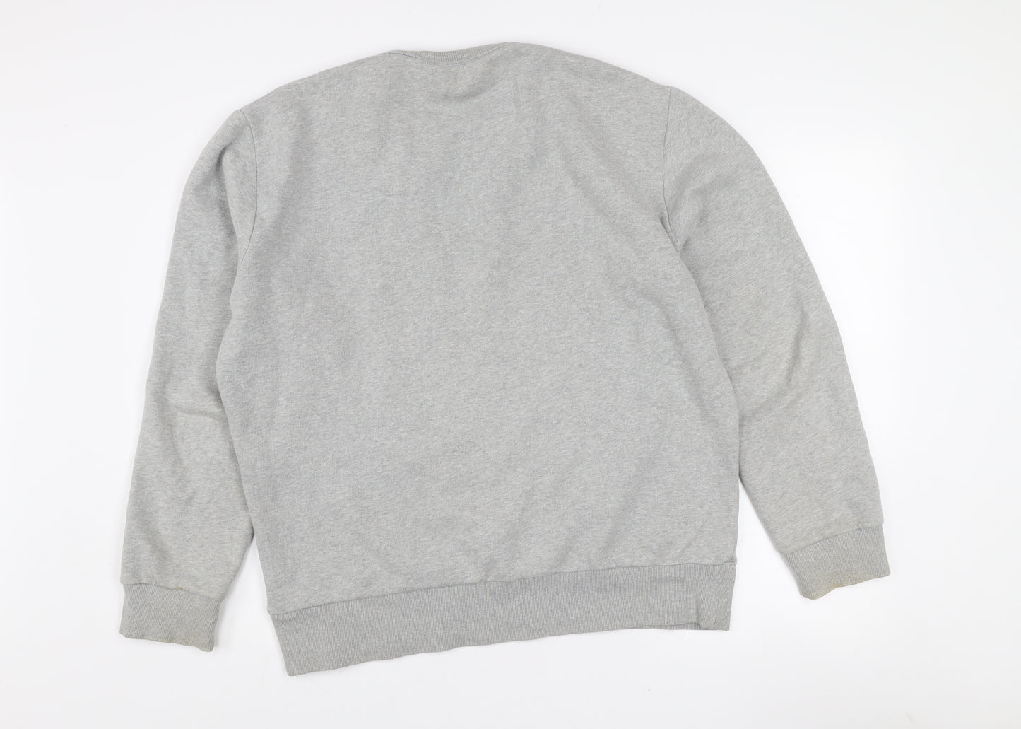FCUK Mens Grey Graphic Panther Sweatshirt L Pullover Crew Neck