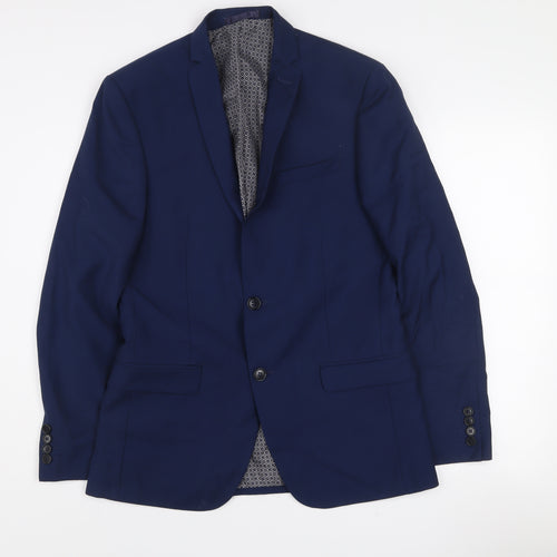 Limehaus Men's Blue 38R Regular Fit Single-Breasted Blazer