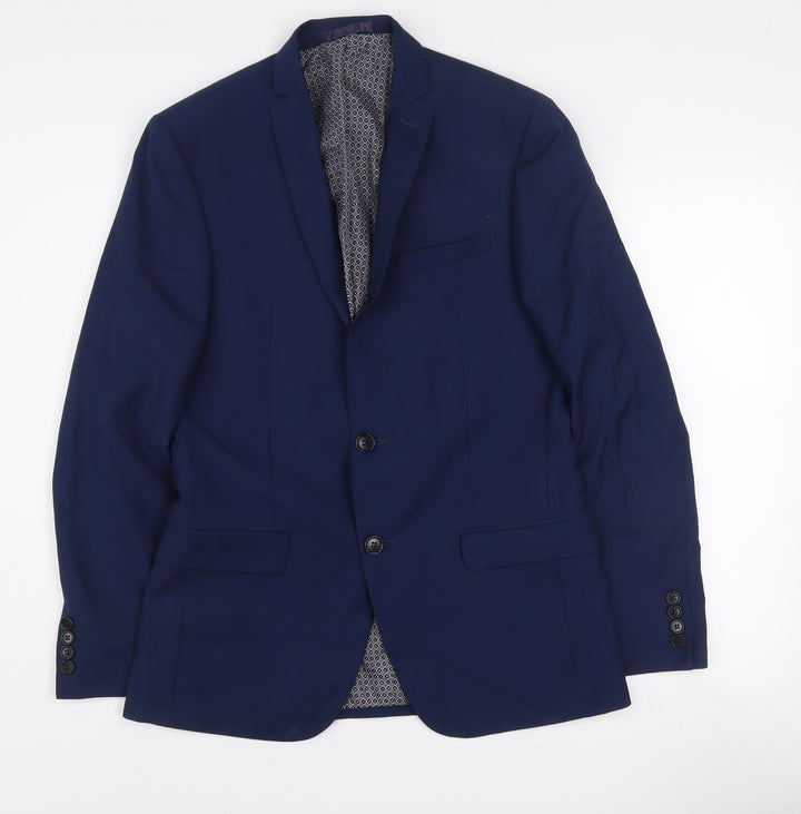 Limehaus Men's Blue 38R Regular Fit Single-Breasted Blazer