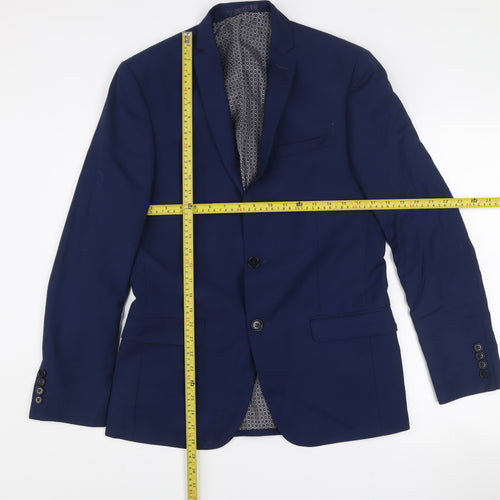 Limehaus Men's Blue 38R Regular Fit Single-Breasted Blazer