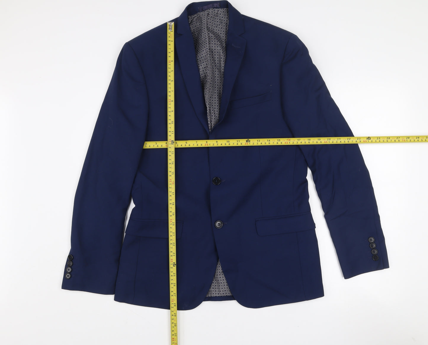Limehaus Men's Blue 38R Regular Fit Single-Breasted Blazer