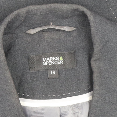 Marks and Spencer Womens Grey Size 14 Tailored Blazer Jacket