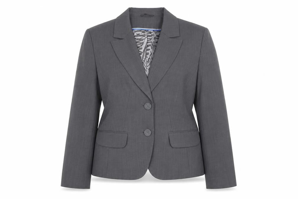Debenhams Women Grey Size 16 Tailored Two-Button Suit Jacket