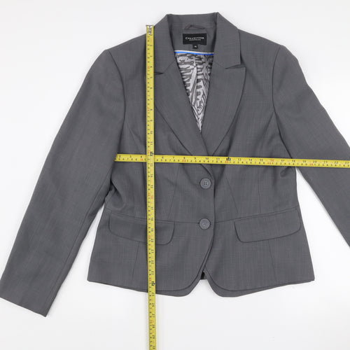 Debenhams Women Grey Size 16 Tailored Two-Button Suit Jacket