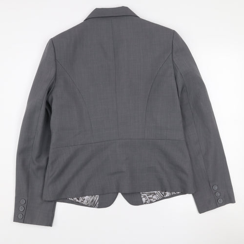 Debenhams Women Grey Size 16 Tailored Two-Button Suit Jacket