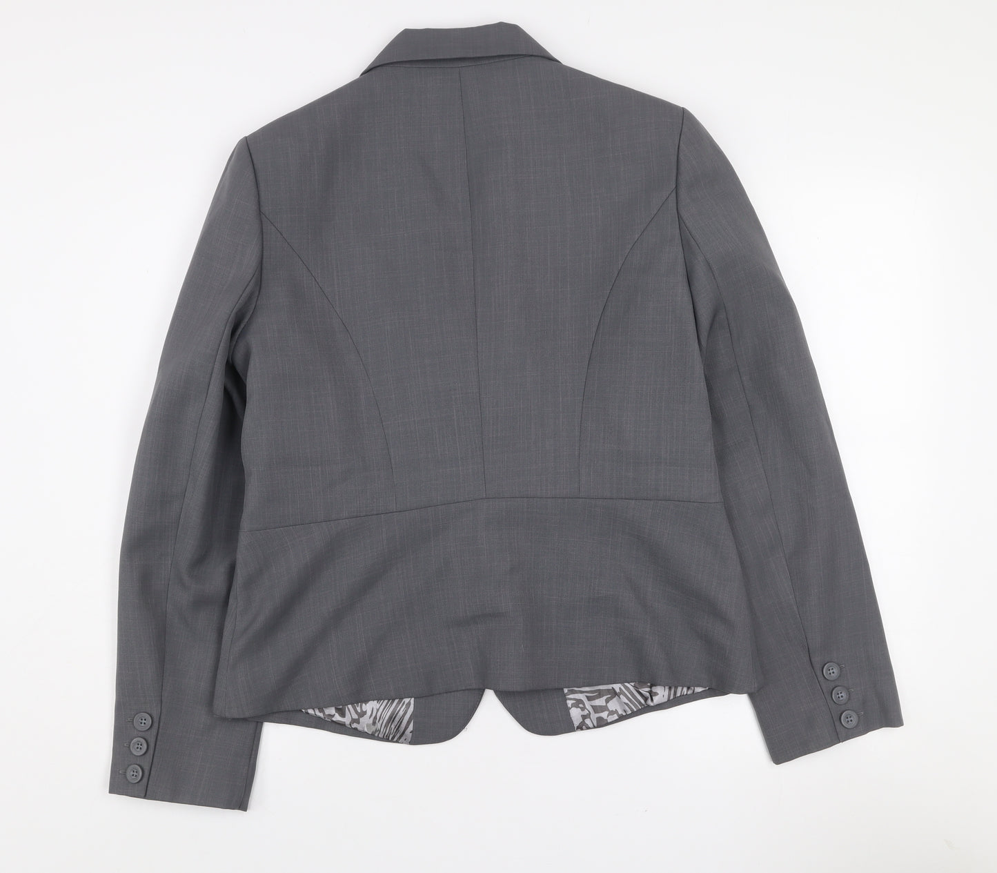 Debenhams Women Grey Size 16 Tailored Two-Button Suit Jacket