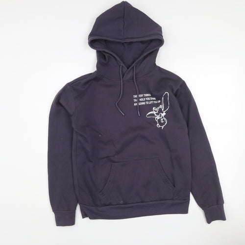 Disney Womens Navy Dumbo Hoodie 2XS Pullover Hooded Sweatshirt