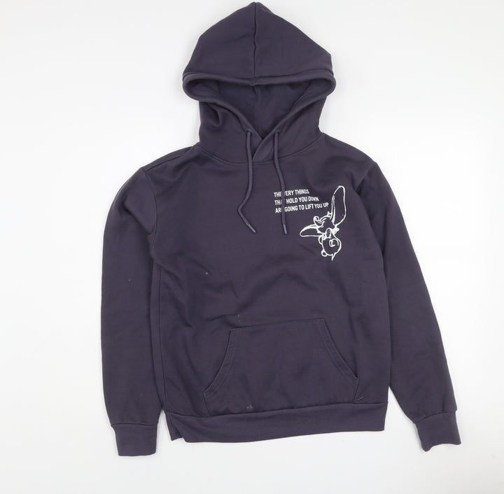 Disney Womens Navy Dumbo Hoodie 2XS Pullover Hooded Sweatshirt