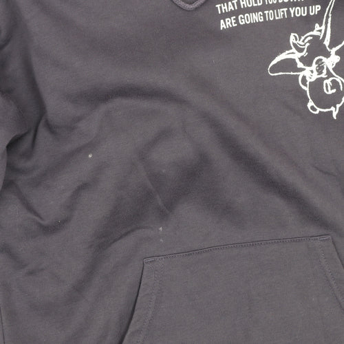 Disney Womens Navy Dumbo Hoodie 2XS Pullover Hooded Sweatshirt