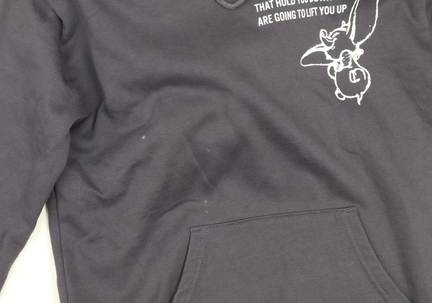 Disney Womens Navy Dumbo Hoodie 2XS Pullover Hooded Sweatshirt