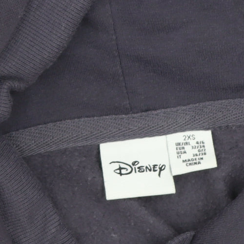 Disney Womens Navy Dumbo Hoodie 2XS Pullover Hooded Sweatshirt