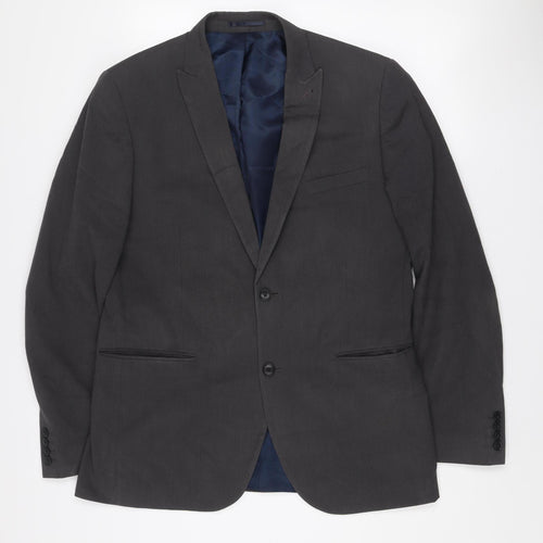 Next Tailoring Men's Grey 42L Tailored Fit Wool Blend Blazer