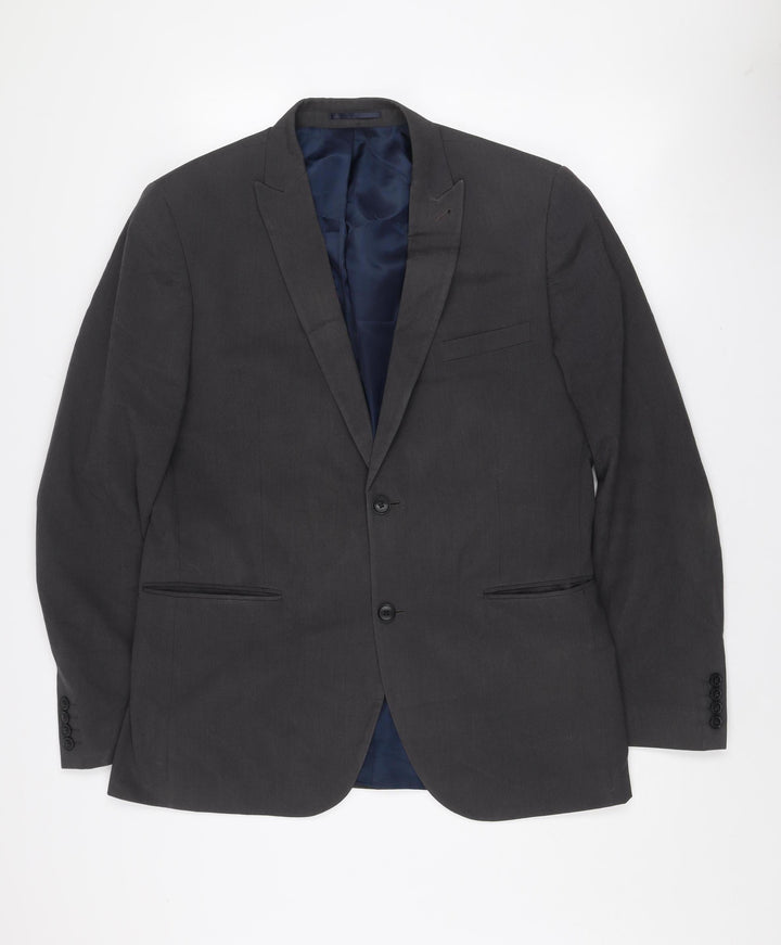 Next Tailoring Men's Grey 42L Tailored Fit Wool Blend Blazer