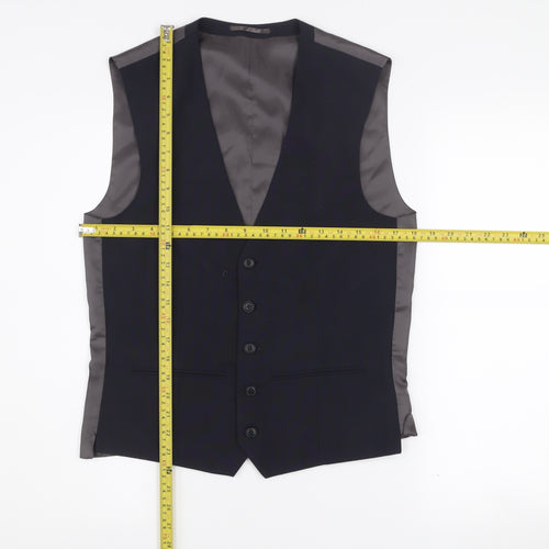 Next Men's Blue Regular Fit Waistcoat Size 36 Formal Classic Style
